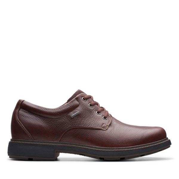 Clarks Mens Un Tread Lo GORE-TEX Wide Fit Shoes Dark Brown | USA-8653041